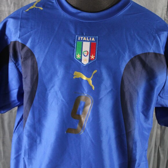 Team Italy Jersey (Retro) - 2006 Home Jersey 9 Luca Toni by Puma - Men's XL - Picture 2 of 9